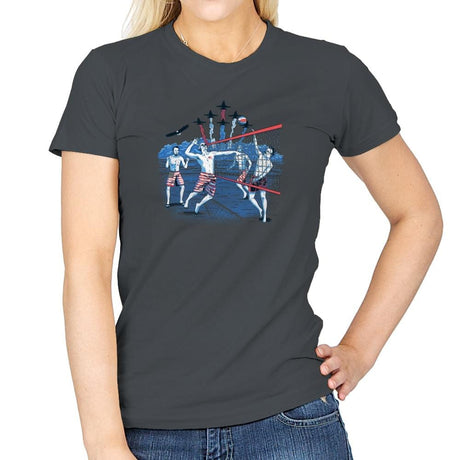 American Beach Volleyball Exclusive - Star-Spangled - Womens T-Shirts RIPT Apparel Small / Charcoal