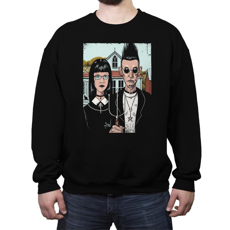 American Goth - Crew Neck Sweatshirt Crew Neck Sweatshirt RIPT Apparel