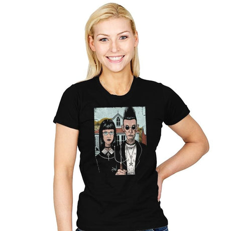 American Goth - Womens T-Shirts RIPT Apparel Small / Black