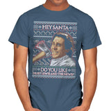 American Santa - Ugly Holiday - Mens T-Shirts RIPT Apparel Small / Indigo Blue