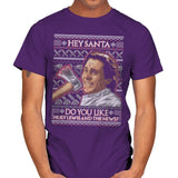 American Santa - Ugly Holiday - Mens T-Shirts RIPT Apparel Small / Purple
