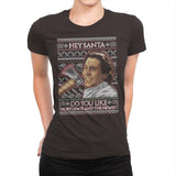 American Santa - Ugly Holiday - Womens Premium T-Shirts RIPT Apparel Small / Dark Chocolate