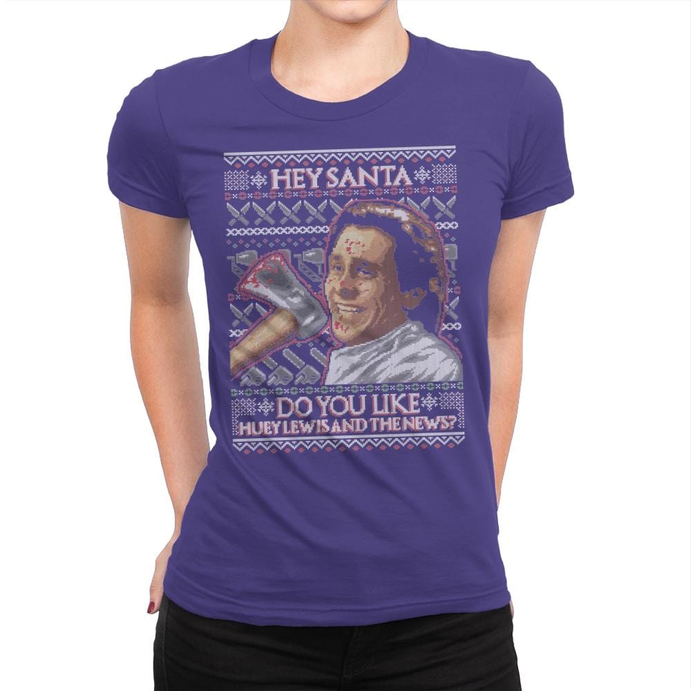 American Santa - Ugly Holiday - Womens Premium T-Shirts RIPT Apparel Small / Purple Rush