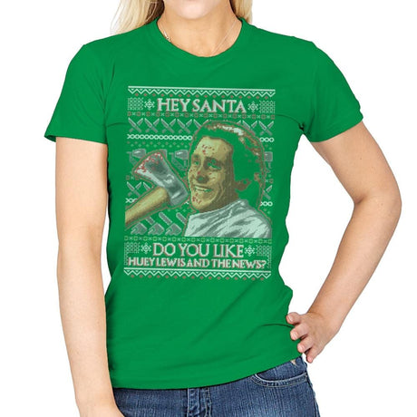 American Santa - Ugly Holiday - Womens T-Shirts RIPT Apparel Small / Irish Green
