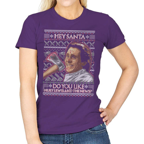 American Santa - Ugly Holiday - Womens T-Shirts RIPT Apparel Small / Purple