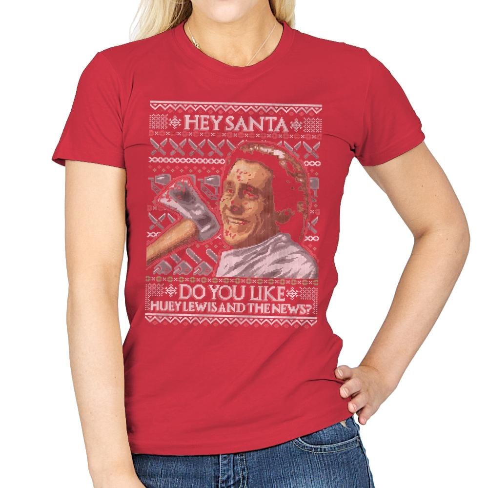 American Santa - Ugly Holiday - Womens T-Shirts RIPT Apparel Small / Red