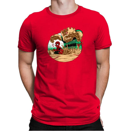 An Amazing Sand Castle - 80s Blaarg - Mens Premium T-Shirts RIPT Apparel Small / Red
