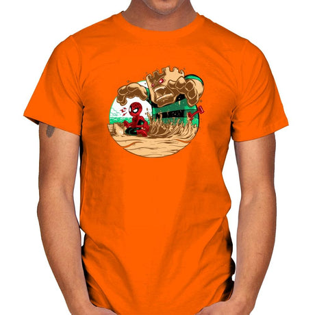 An Amazing Sand Castle - 80s Blaarg - Mens T-Shirts RIPT Apparel Small / Orange