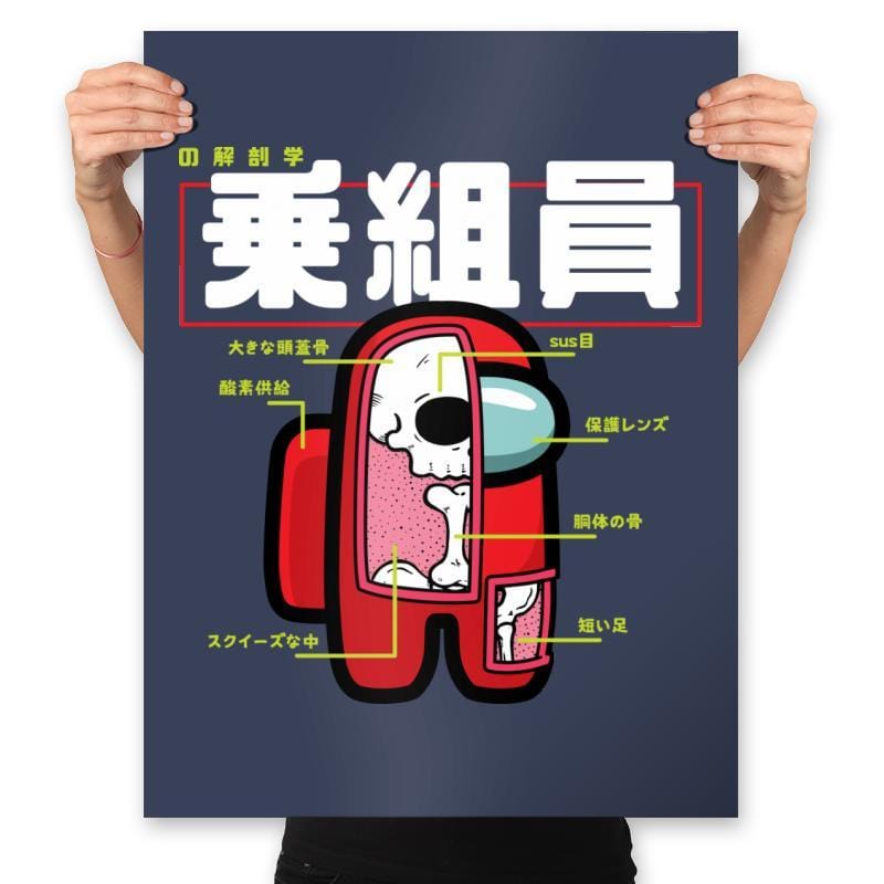 Anatomy of a Crewmate - Prints Posters RIPT Apparel 18x24 / Navy