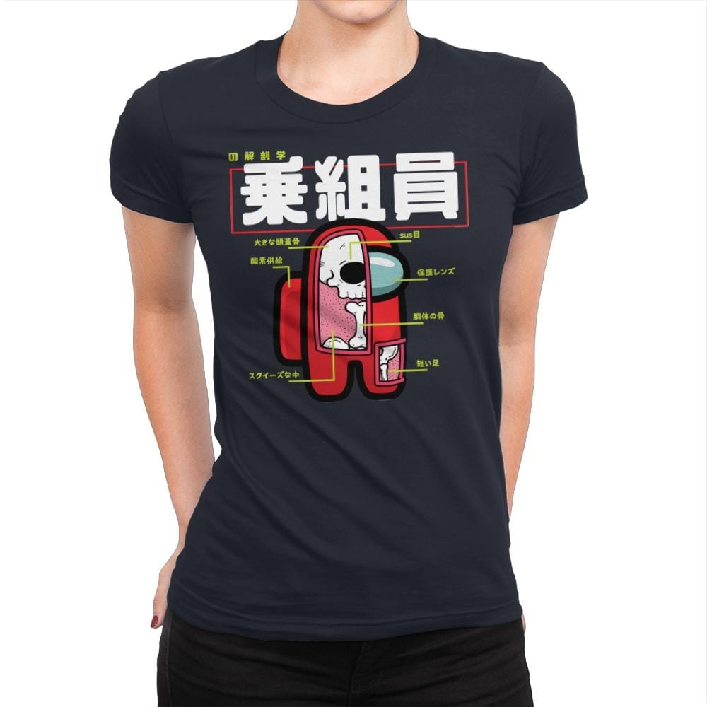 Anatomy of a Crewmate - Womens Premium T-Shirts RIPT Apparel Small / Midnight Navy