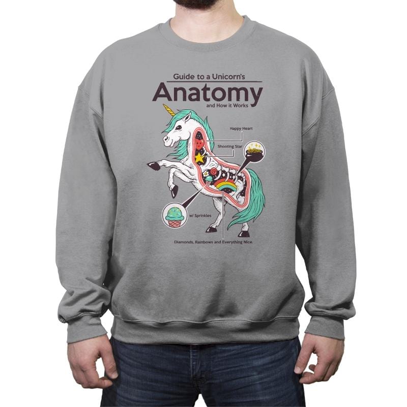 Anatomy of a Unicorn - Crew Neck Sweatshirt Crew Neck Sweatshirt RIPT Apparel