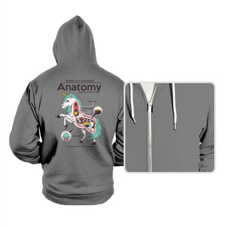 Anatomy of a Unicorn - Hoodies Hoodies RIPT Apparel Small / Athletic Heather