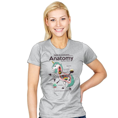 Anatomy of a Unicorn - Womens T-Shirts RIPT Apparel Small / Silver