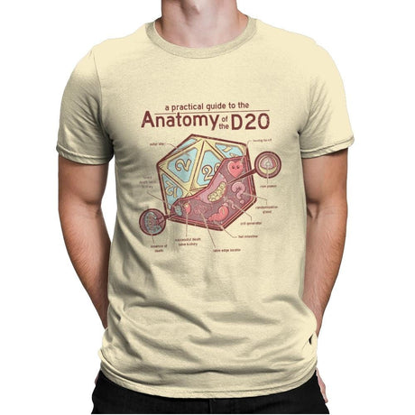 Anatomy of the D20 - Mens Premium T-Shirts RIPT Apparel Small / Natural