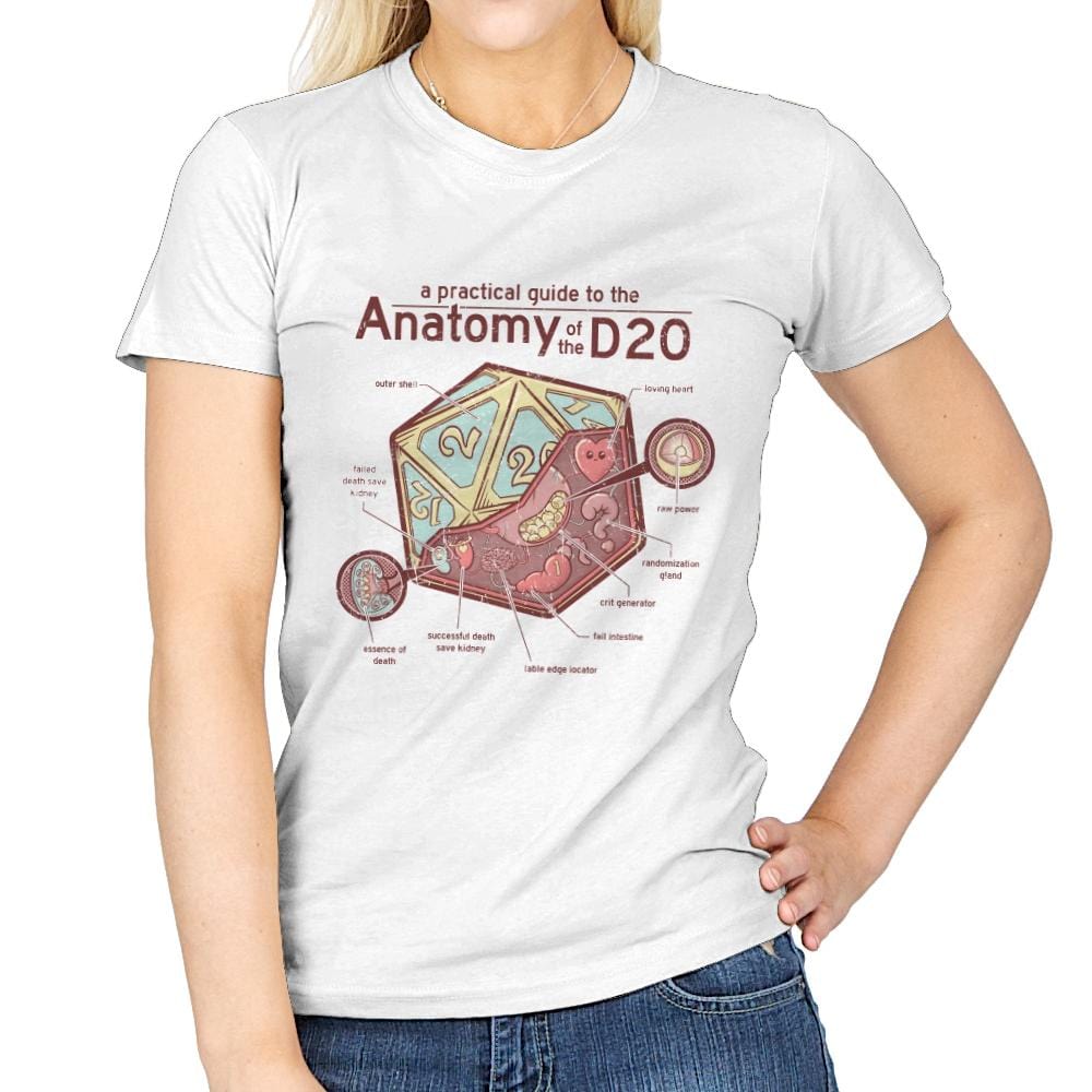 Anatomy of the D20 - Womens T-Shirts RIPT Apparel Small / White