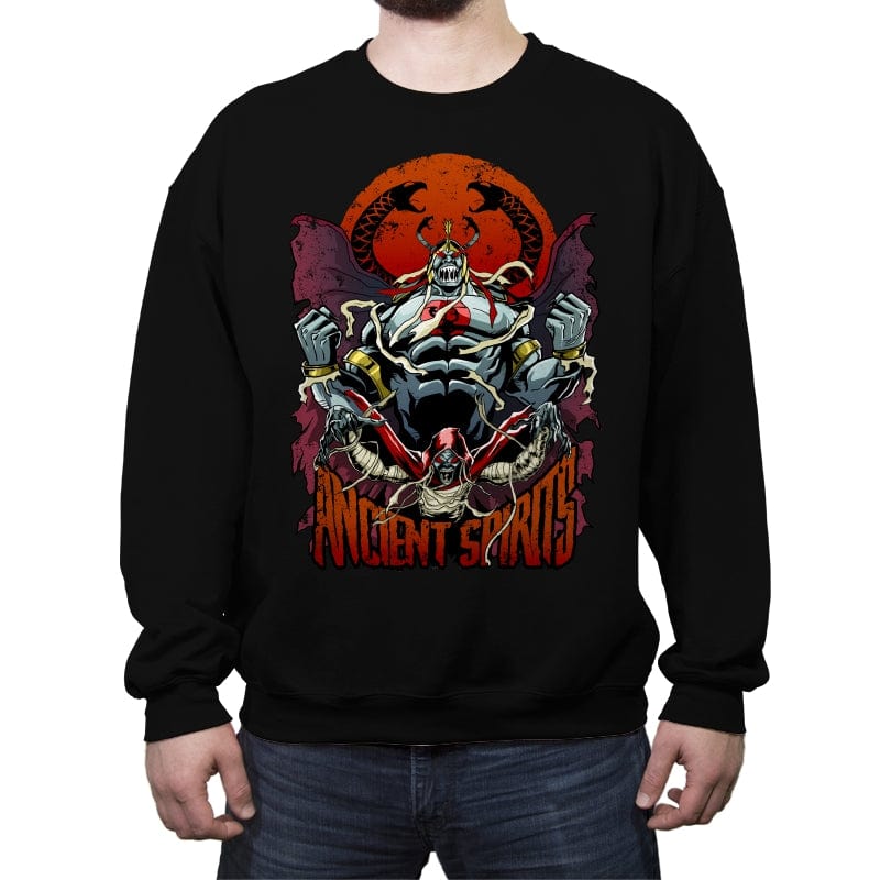 Ancient Spirits - Crew Neck Sweatshirt Crew Neck Sweatshirt RIPT Apparel Small / Black