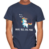 Angel Face Evil Mind - Mens T-Shirts RIPT Apparel Small / Navy