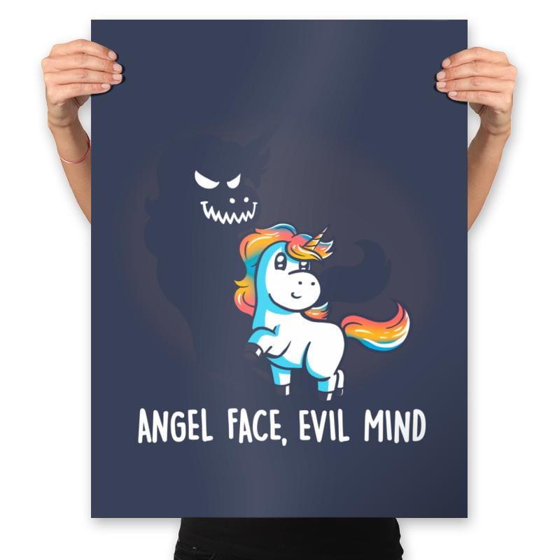 Angel Face Evil Mind - Prints Posters RIPT Apparel 18x24 / Navy