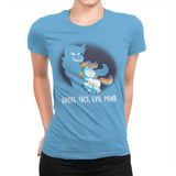 Angel Face Evil Mind - Womens Premium T-Shirts RIPT Apparel Small / Turquoise