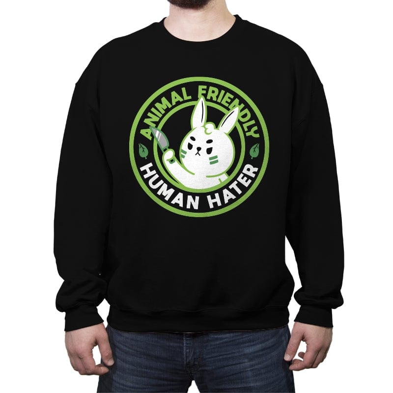 Animal Friendly - Crew Neck Sweatshirt Crew Neck Sweatshirt RIPT Apparel Small / Black