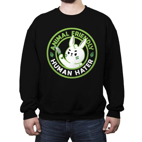 Animal Friendly - Crew Neck Sweatshirt Crew Neck Sweatshirt RIPT Apparel Small / Black