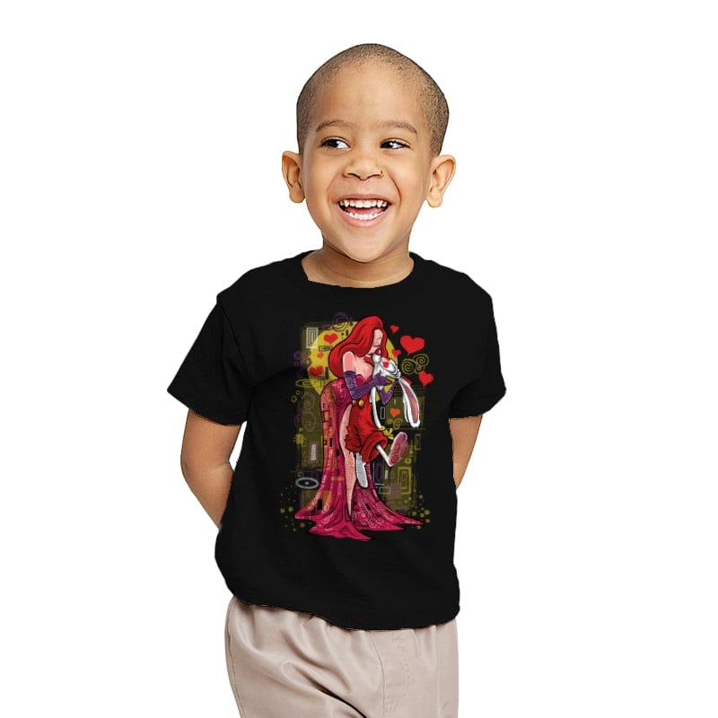 Animated Kiss - Youth T-Shirts RIPT Apparel X-small / Black