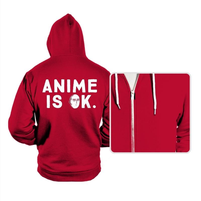 Anime is OK. - Hoodies Hoodies RIPT Apparel Small / Red