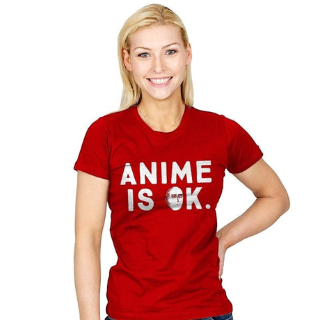 Anime is OK. - Womens T-Shirts RIPT Apparel Small / Red