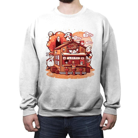 Anime Ramen Shop - Crew Neck Sweatshirt Crew Neck Sweatshirt RIPT Apparel Small / White