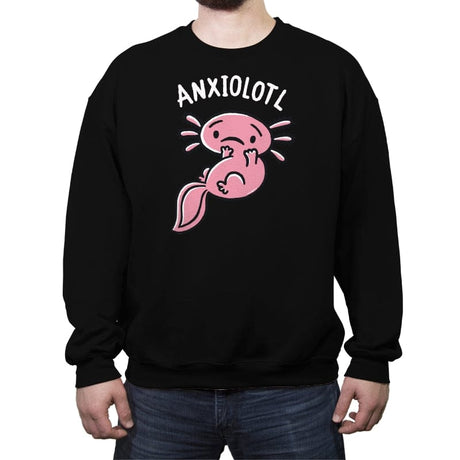 Anxiolotl - Crew Neck Sweatshirt Crew Neck Sweatshirt RIPT Apparel Small / Black