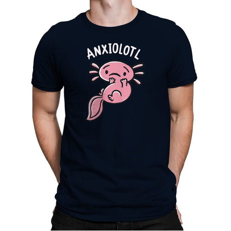 Anxiolotl - Mens Premium T-Shirts RIPT Apparel Small / Midnight Navy