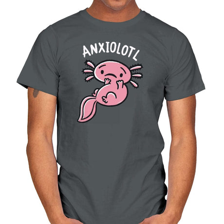 Anxiolotl - Mens T-Shirts RIPT Apparel Small / Charcoal