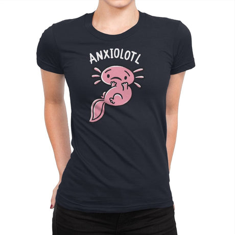 Anxiolotl - Womens Premium T-Shirts RIPT Apparel Small / Midnight Navy