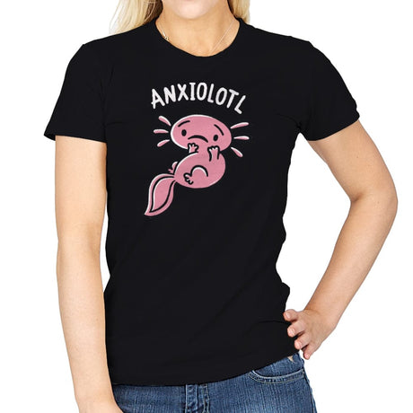 Anxiolotl - Womens T-Shirts RIPT Apparel Small / Black