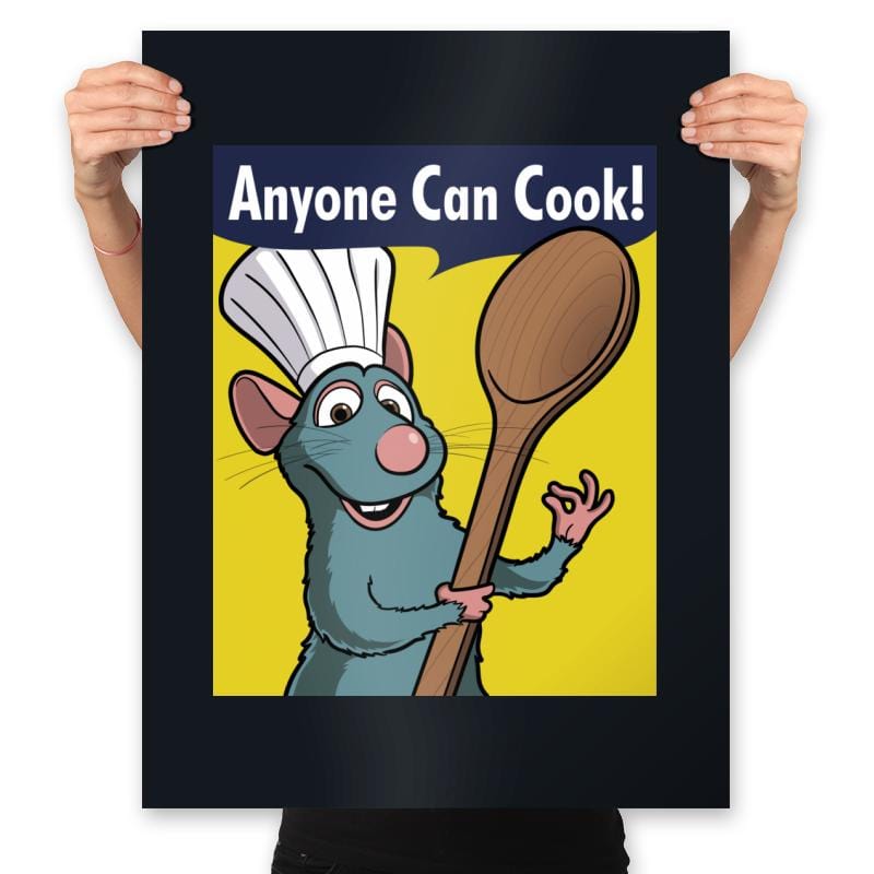 Anyone Can Cook! - Prints Posters RIPT Apparel 18x24 / Black