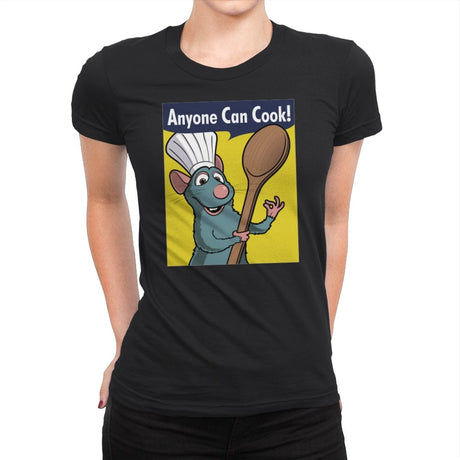 Anyone Can Cook! - Womens Premium T-Shirts RIPT Apparel Small / Black