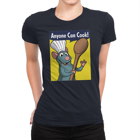 Anyone Can Cook! - Womens Premium T-Shirts RIPT Apparel Small / Midnight Navy