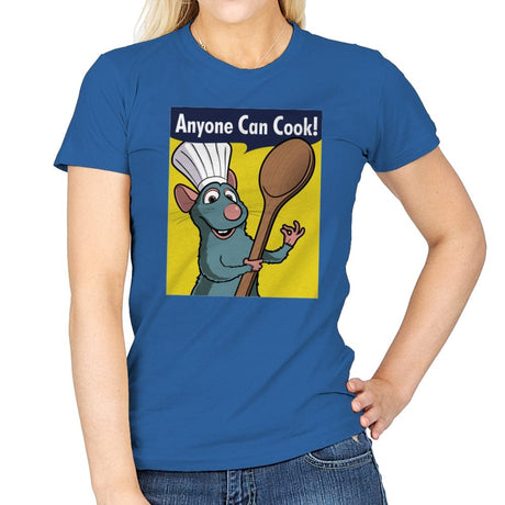 Anyone Can Cook! - Womens T-Shirts RIPT Apparel Small / Royal