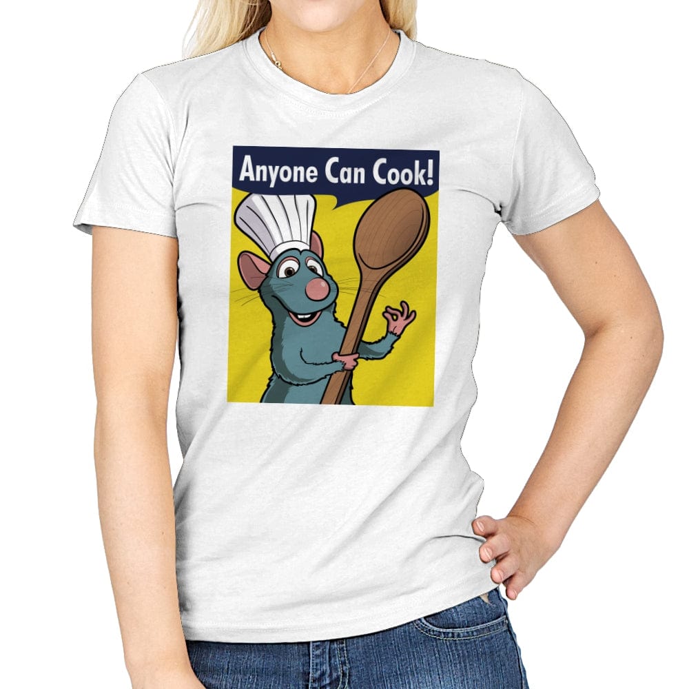 Anyone Can Cook! - Womens T-Shirts RIPT Apparel Small / White