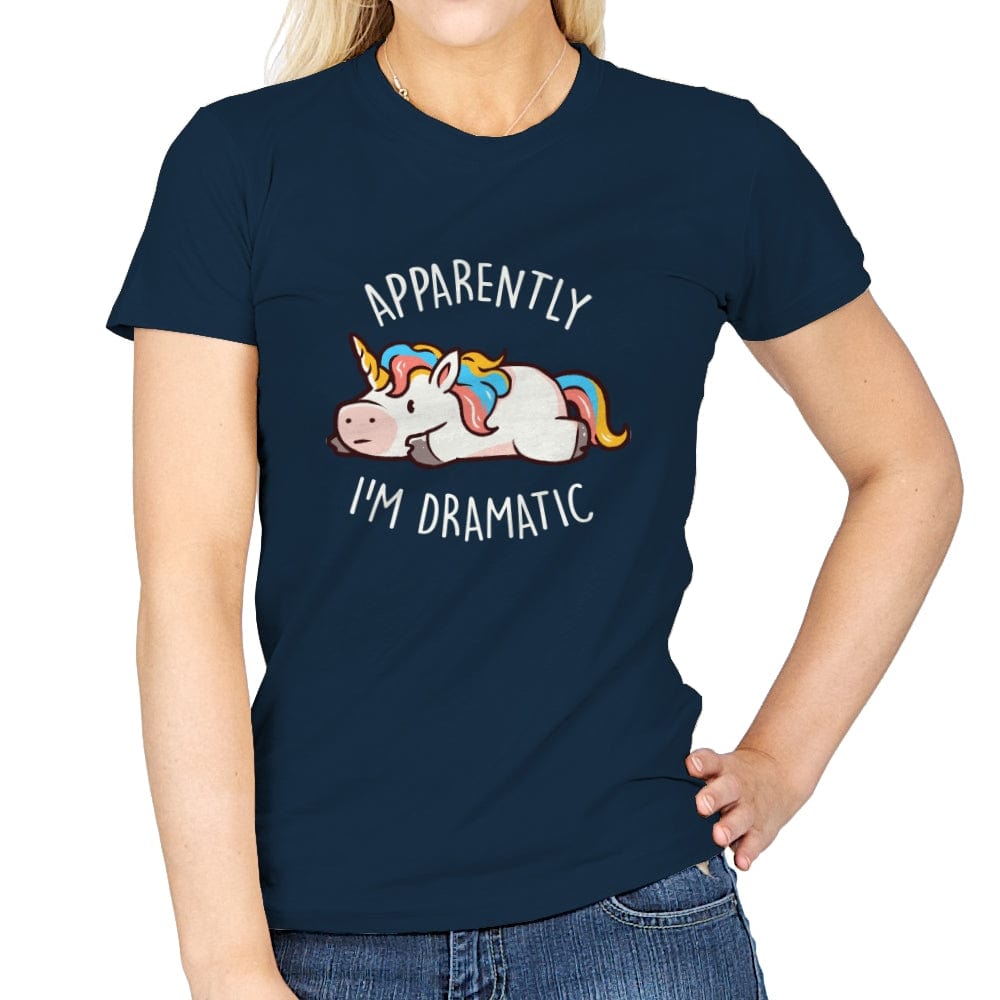 Apparently I'm Dramatic - Womens T-Shirts RIPT Apparel Small / Navy