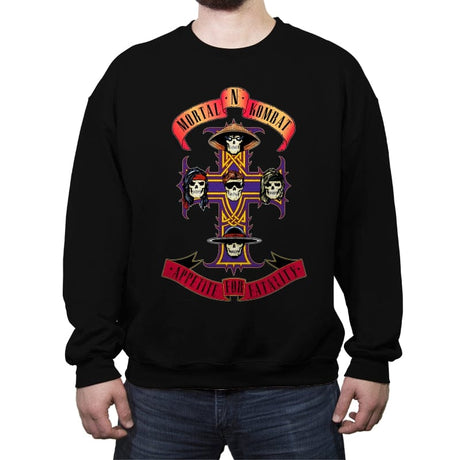 Appetite for Fatality - Crew Neck Sweatshirt Crew Neck Sweatshirt RIPT Apparel Small / Black