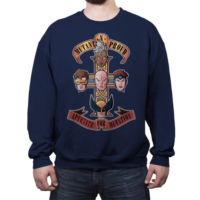 Appetite for Mutation - Crew Neck Sweatshirt Crew Neck Sweatshirt RIPT Apparel Small / Navy