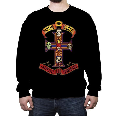 Appetite for Tesseract - Crew Neck Sweatshirt Crew Neck Sweatshirt RIPT Apparel Small / Black