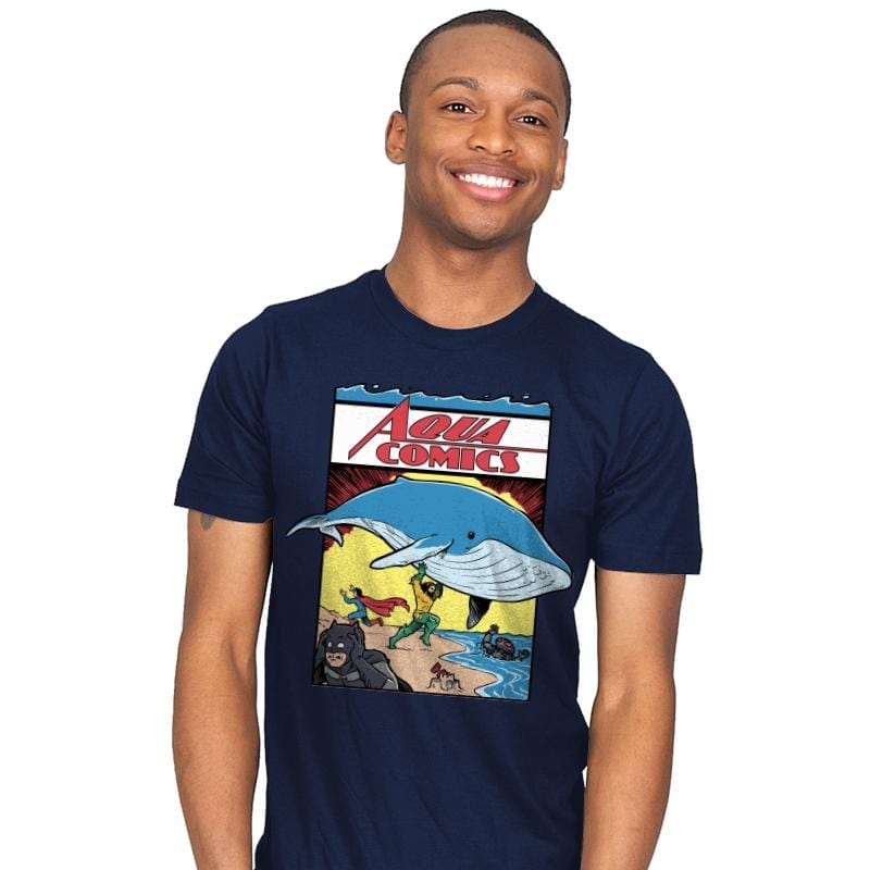 Aqua Comics #1 - Mens T-Shirts RIPT Apparel Small / Navy