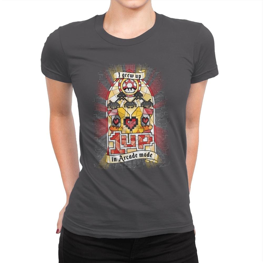 Arcade Mode - Womens Premium T-Shirts RIPT Apparel Small / Heavy Metal