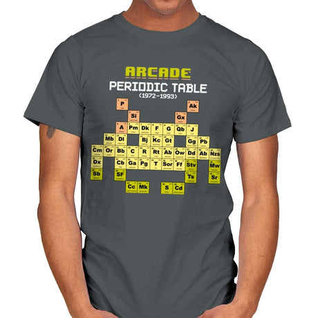 Arcade Periodic Table - Shirt Club - Mens T-Shirts RIPT Apparel Small / Charcoal