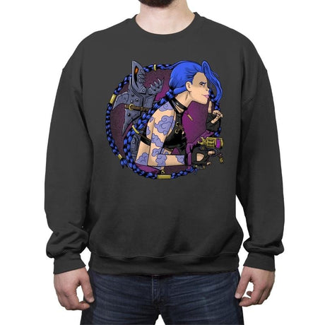 Arcane Girl - Crew Neck Sweatshirt Crew Neck Sweatshirt RIPT Apparel Small / Charcoal