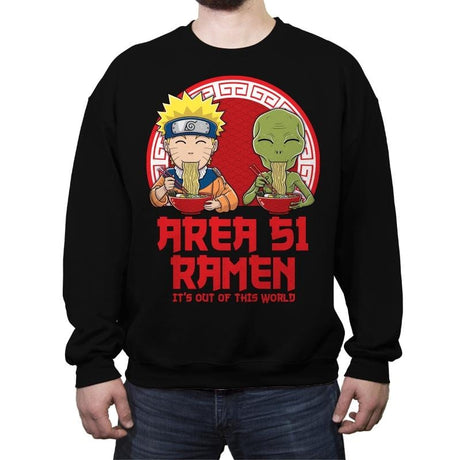 Area 51 Ramen - Crew Neck Sweatshirt Crew Neck Sweatshirt RIPT Apparel Small / Black