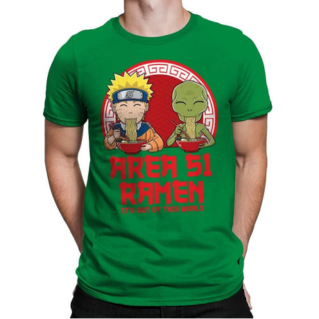 Area 51 Ramen - Mens Premium T-Shirts RIPT Apparel Small / Kelly Green
