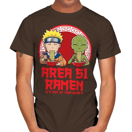 Area 51 Ramen - Mens T-Shirts RIPT Apparel Small / Dark Chocolate